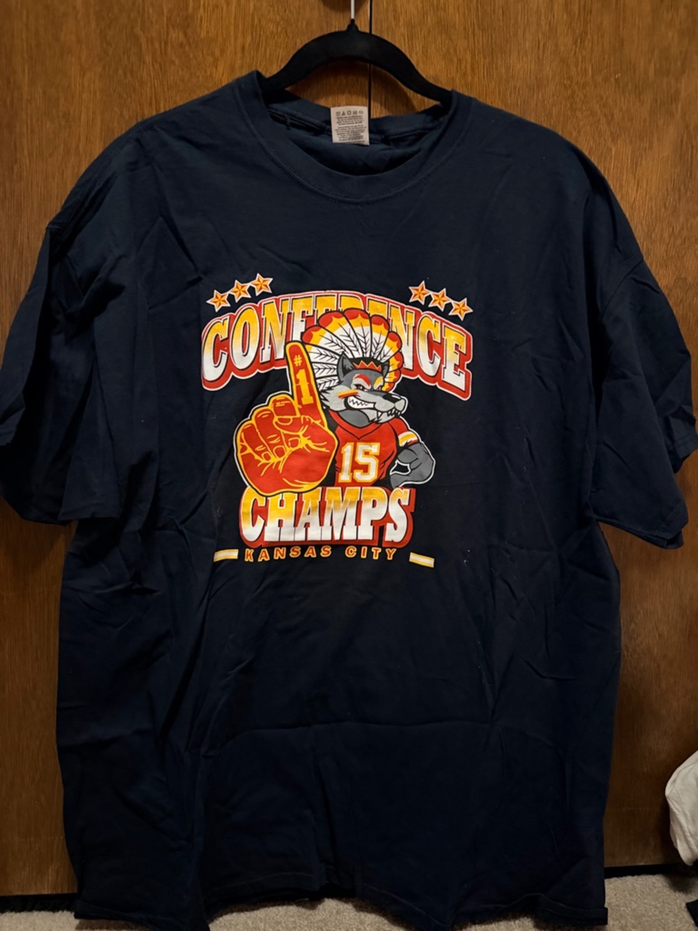 Fruit of the Loom Navy Graphic 'Conference Champs' Tee with Multicolor Print